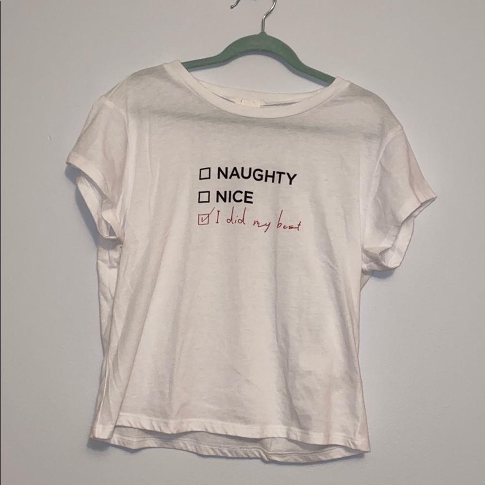 white Christmas tee